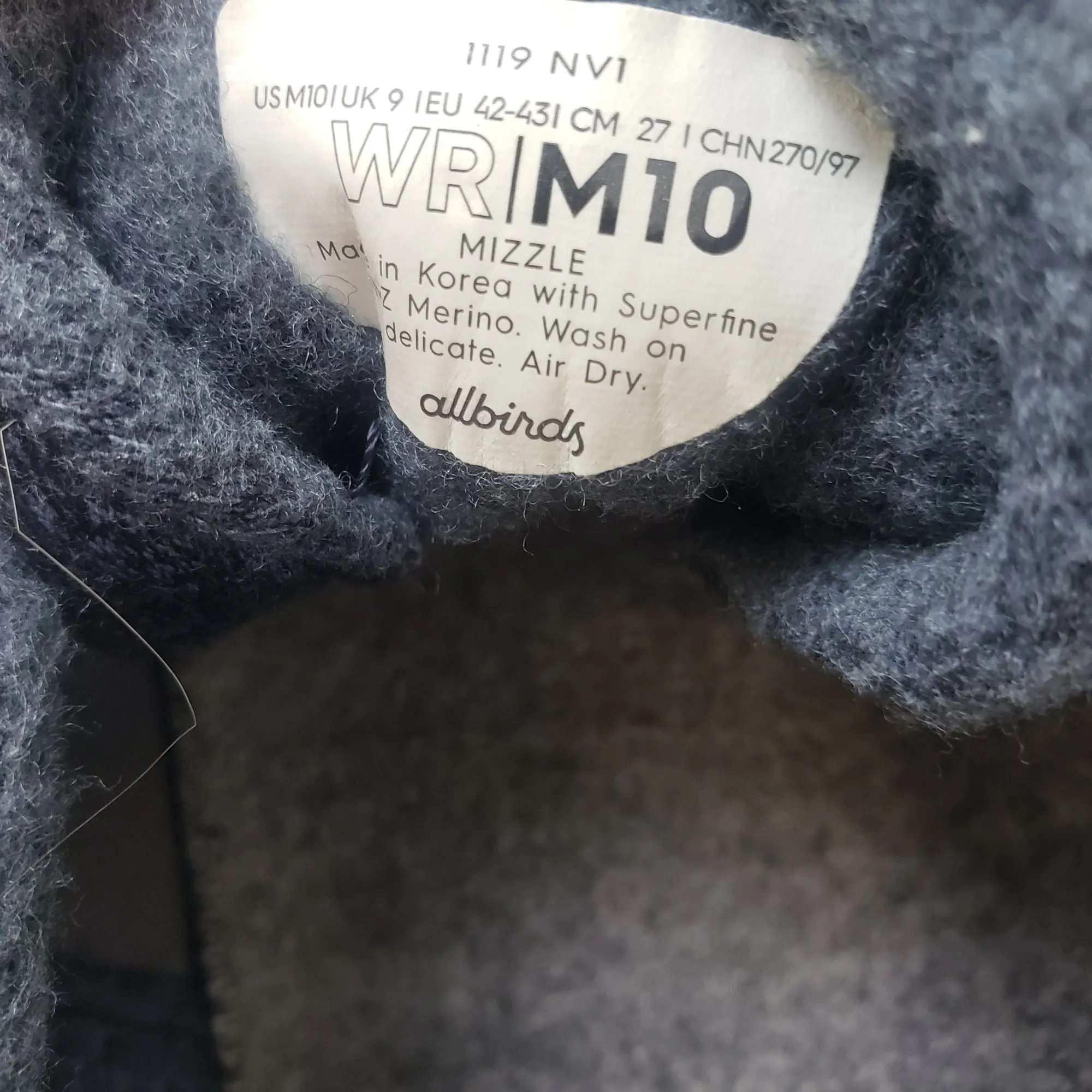 Allbirds Wool Runners Mizzle Size 10