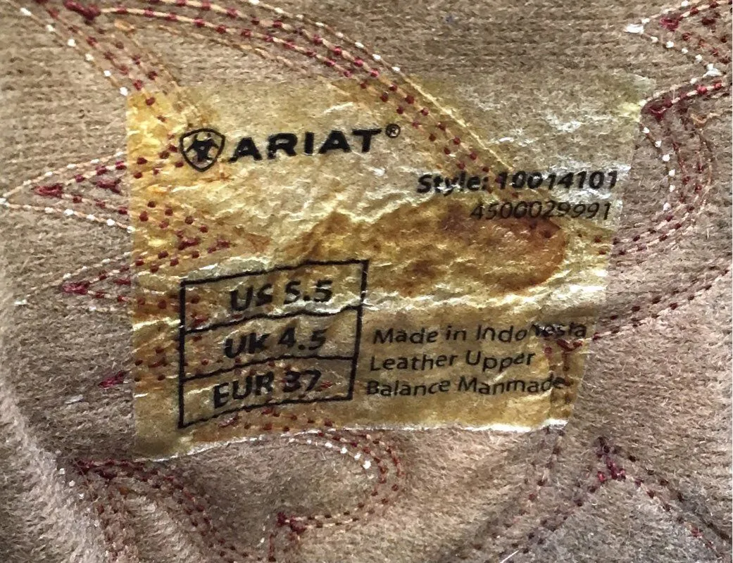 Ariat Boys Heritage Roughstock 10014101 Brown Leather Western Boots - Size 5.5