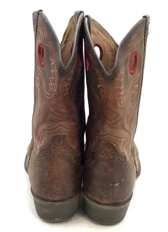 Ariat Boys Heritage Roughstock 10014101 Brown Leather Western Boots - Size 5.5