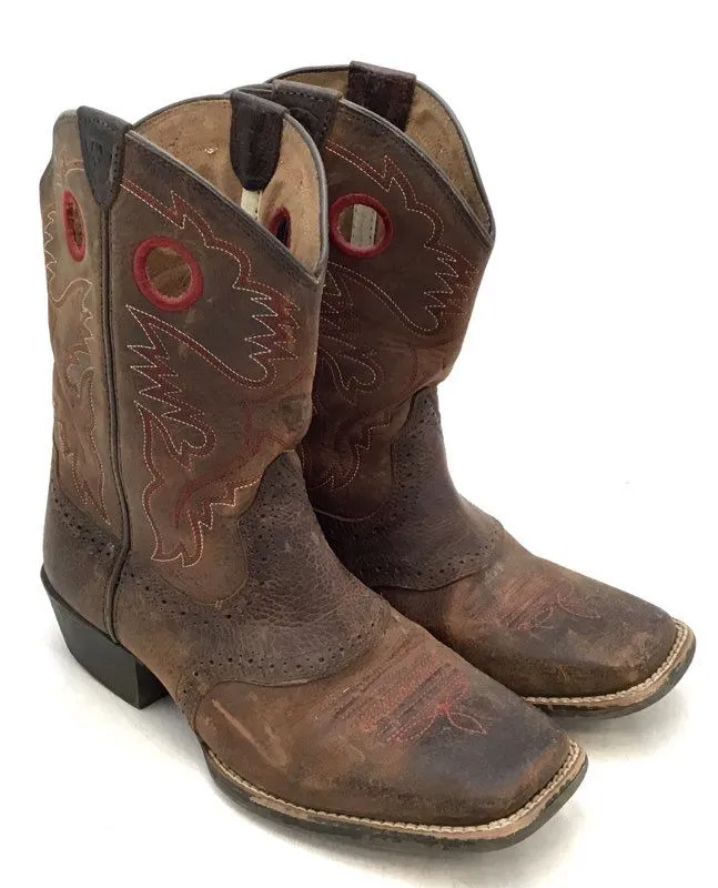 Ariat Boys Heritage Roughstock 10014101 Brown Leather Western Boots - Size 5.5