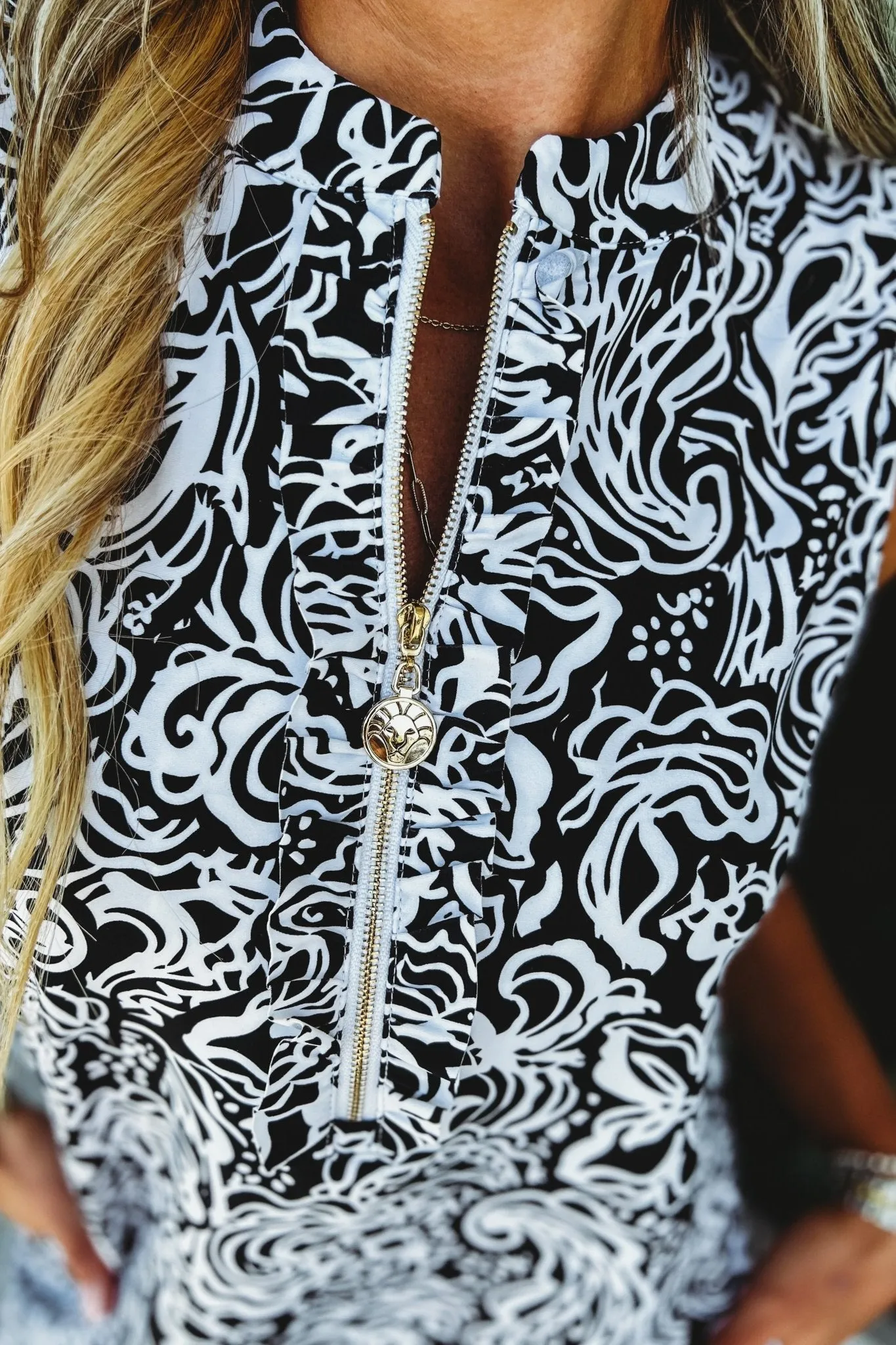 ARYEH Onyx Swirl Black & White Dress