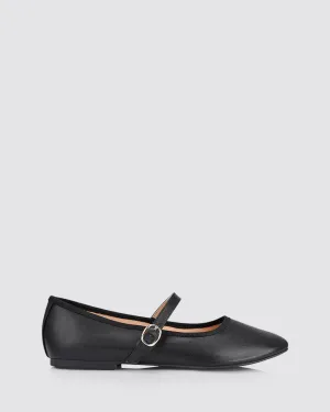 BAMBI BALLET FLATS BLACK SMOOTH