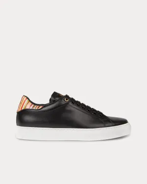 Beck with Signature Stripe Leather Black / White Low Top Sneakers