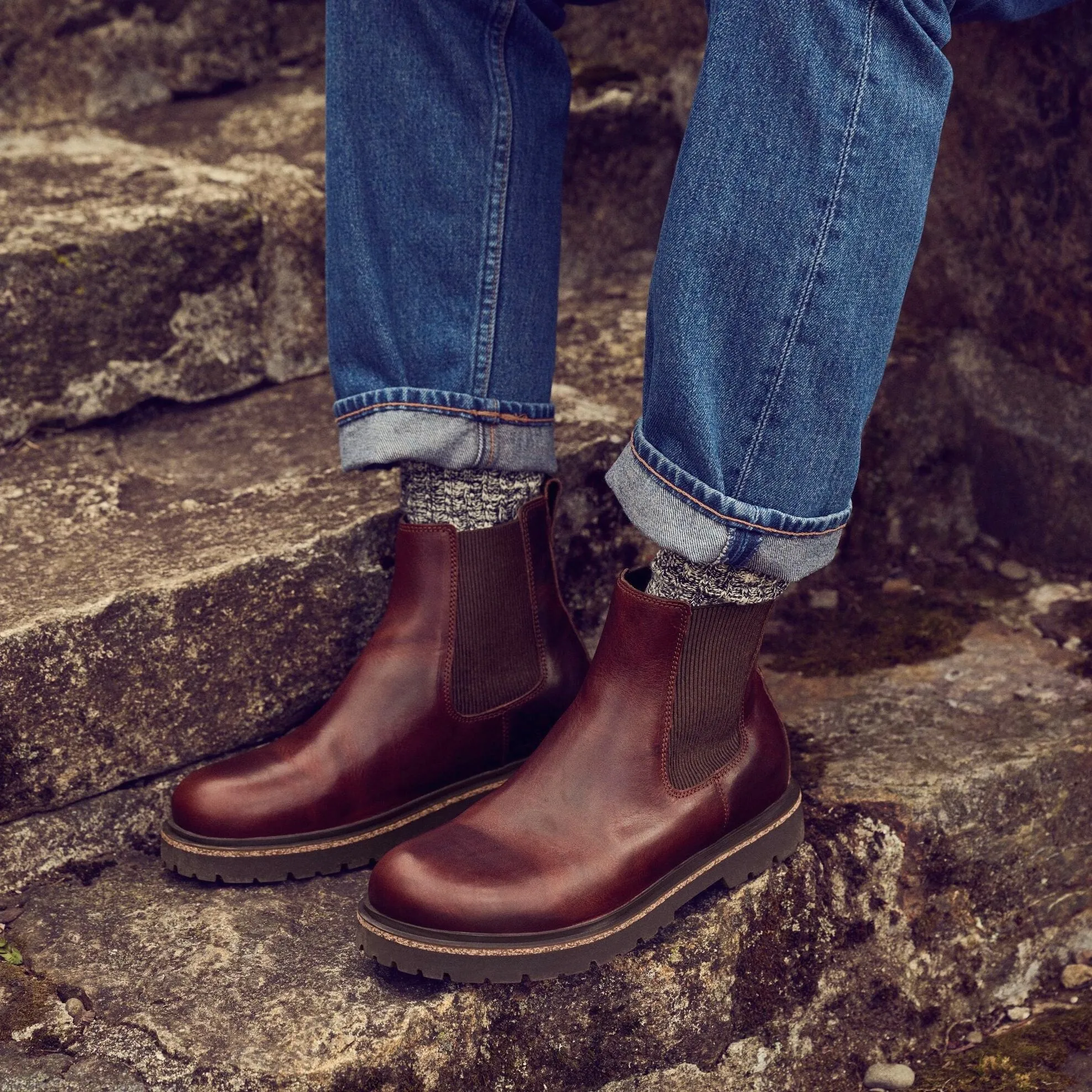 BIRKENSTOCK Highwood Mens Chocolate Natural Leather Boot