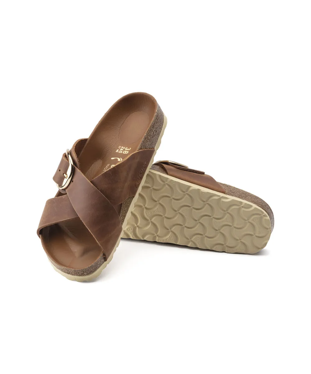 BIRKENSTOCK SIENA BIG BUCKLE NARROW FIT IN COGNAC