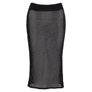 Black Crochet Slip Skirt