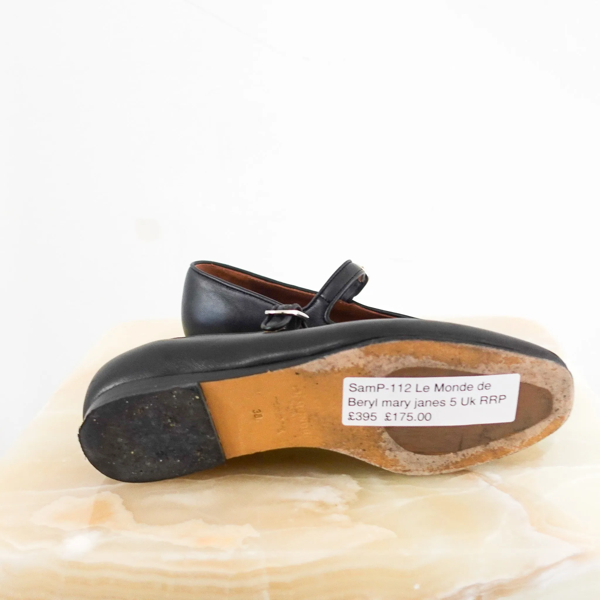 Black flat mary janes RRP £395