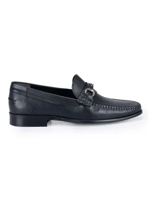 Black Loafers With Metal Buckle