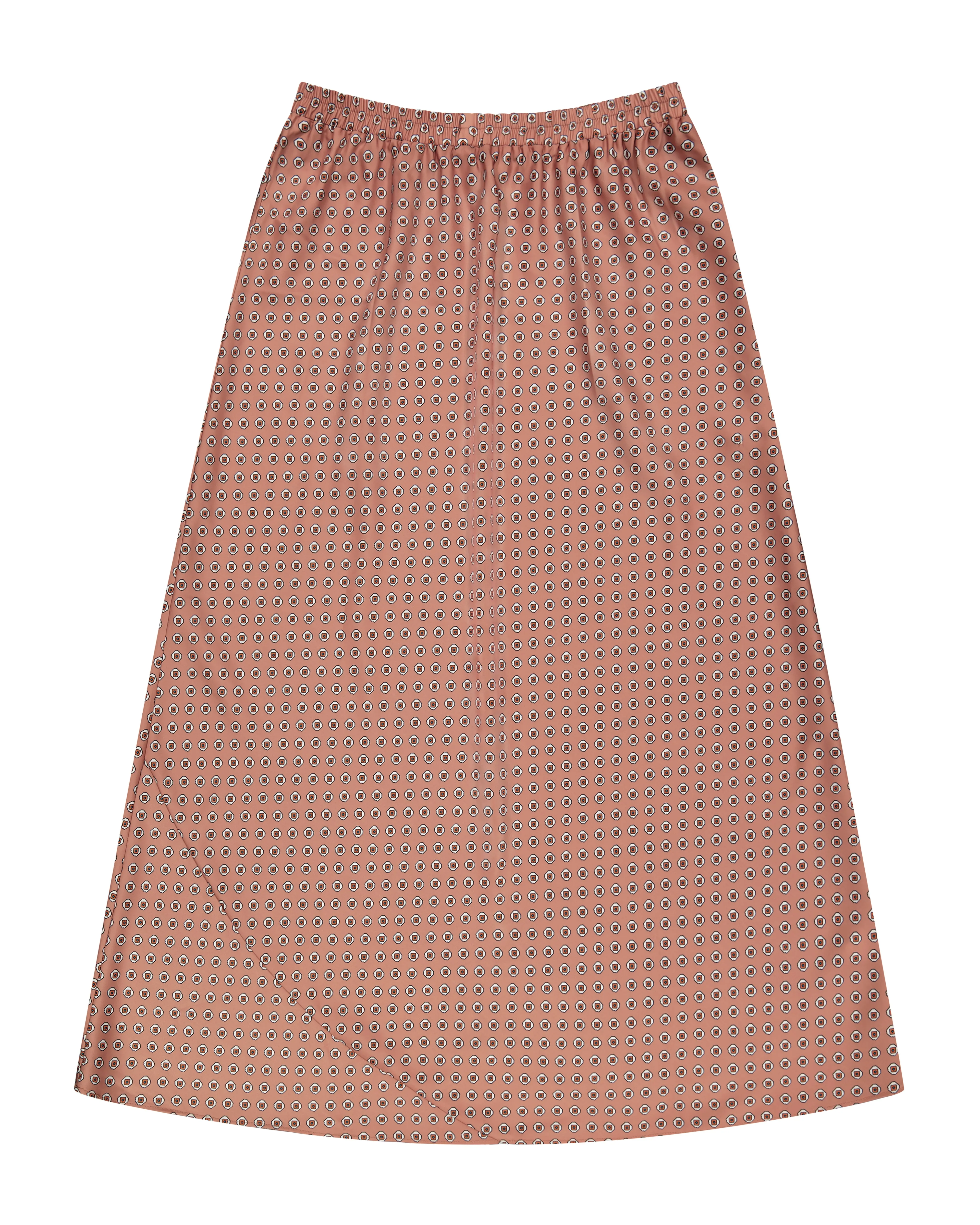 Bliss Satin Slip Skirt Tan Geo