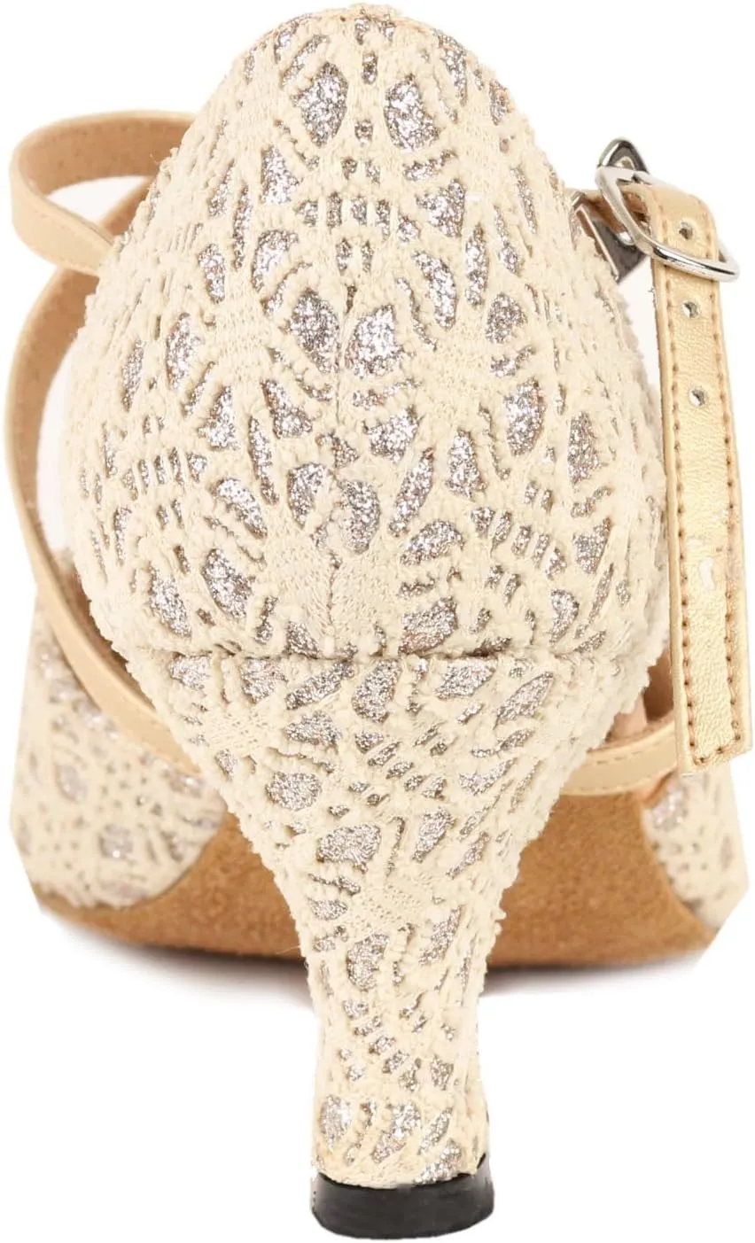 BlueBell Shoes Handmade Women's Ballroom Salsa Wedding Competition Dance Shoes The Brannan 2.5" Heel
