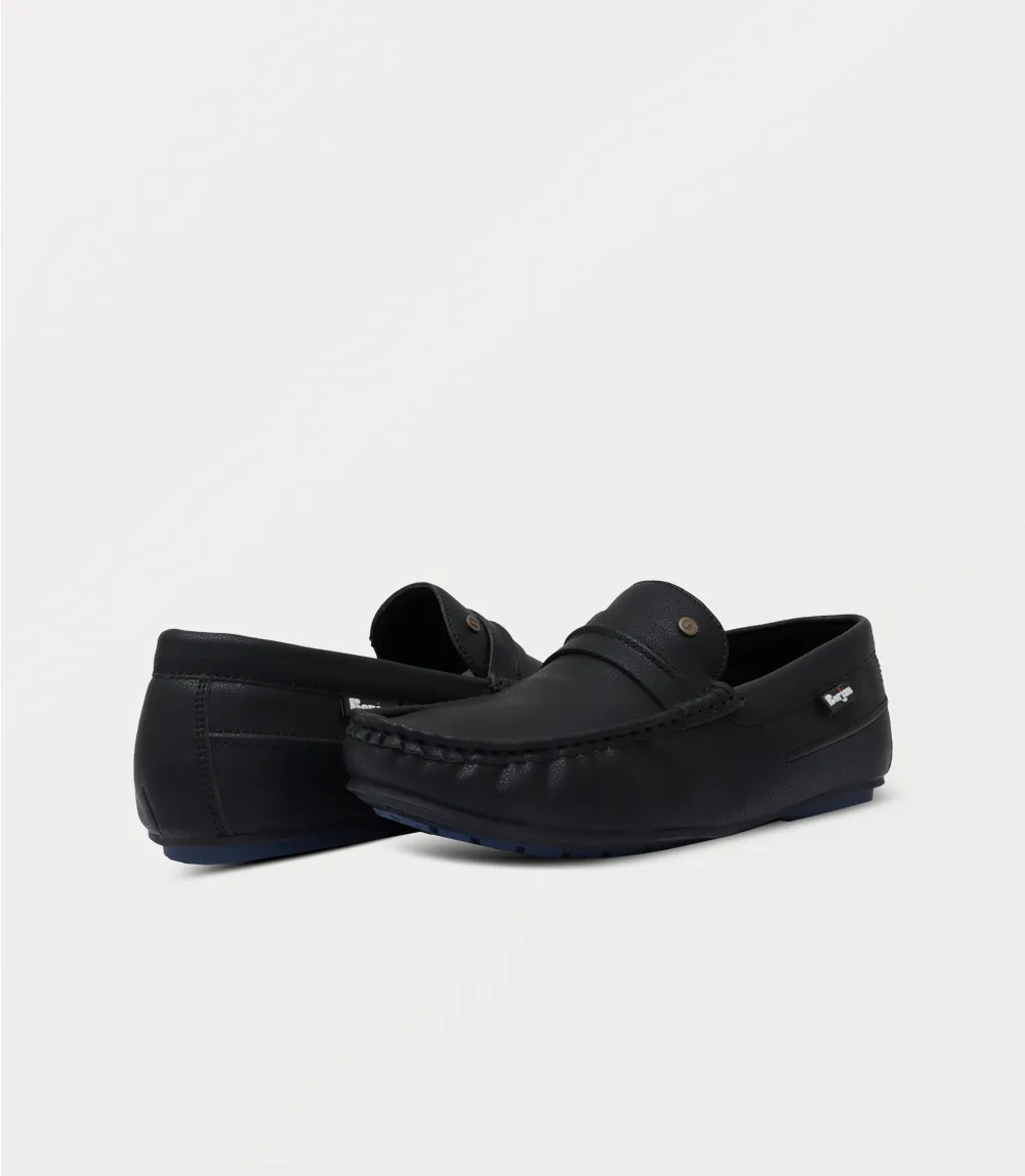 BM6793-BLACK-Men Moccasin