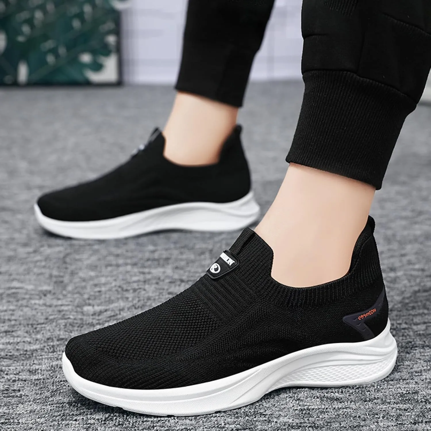 Breathable Mesh Men's Slip on Shoes Lightweight Comfortable Sole Sneakers for Athletic Training, Jogging & Casual Outdoor Activities Summer Spring Daily Work Fashionalbe Footwear Men