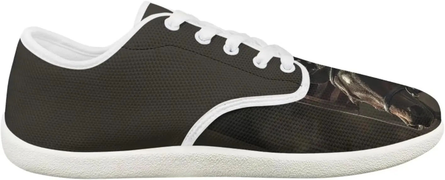 chaqlin Horse Sneaker Classic Lace-Up Low Top Tennis Shoes Wide Flat Running Walking Sneaker Non Slip Barefoot Shoe