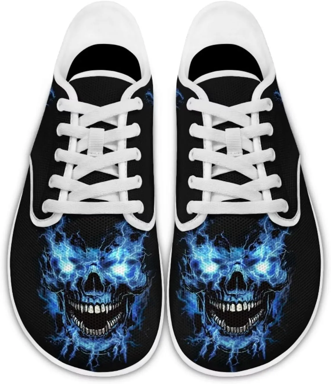 chaqlin Skull Women's Shoes Walking Lightweight Tennis Low Top Fashion Sneaker Classic Lace Up Breathable Sneakers