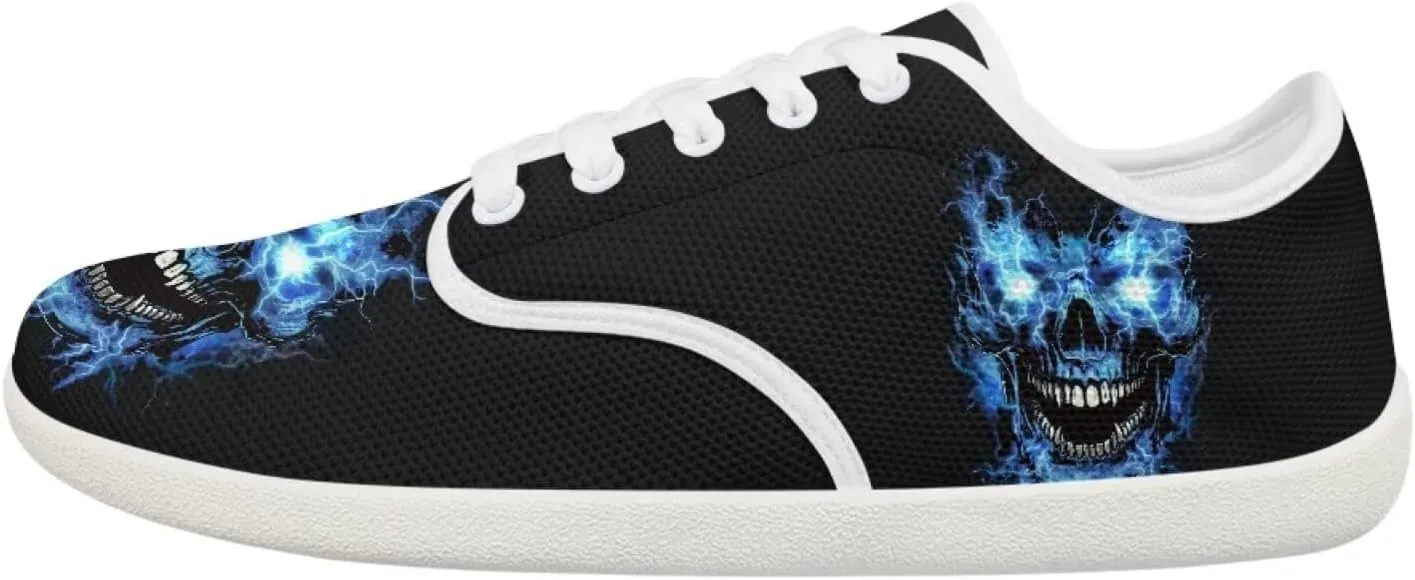 chaqlin Skull Women's Shoes Walking Lightweight Tennis Low Top Fashion Sneaker Classic Lace Up Breathable Sneakers