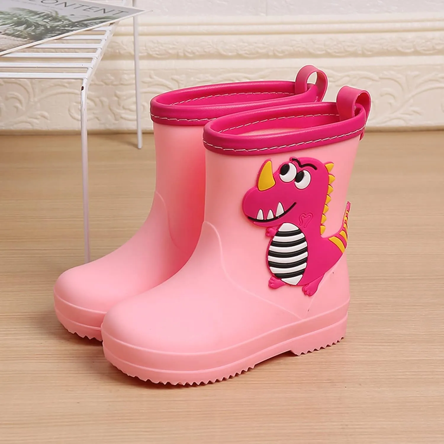 Classic Children Rainboots PVC Rubber Children Water Shoes Rain Boots Kids Baby Cartoon Shoes