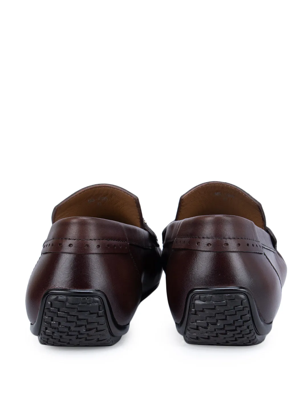 Coffee Moccasins With Metal Buckle