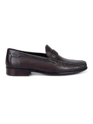 Coffee Plain Braided Loafers