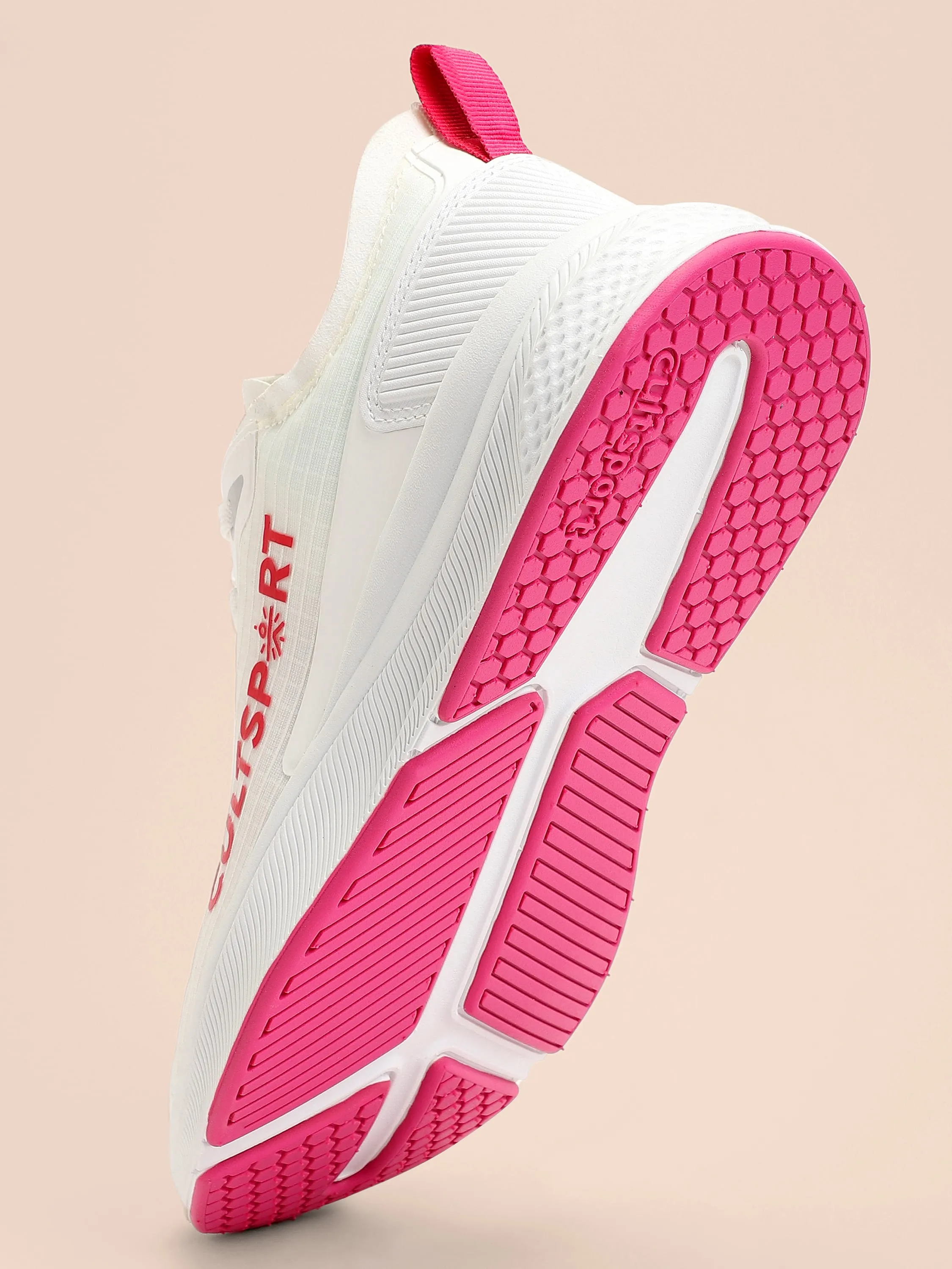 Comfort Women Running Shoes - White/Red
