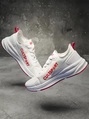 Comfort Women Running Shoes - White/Red