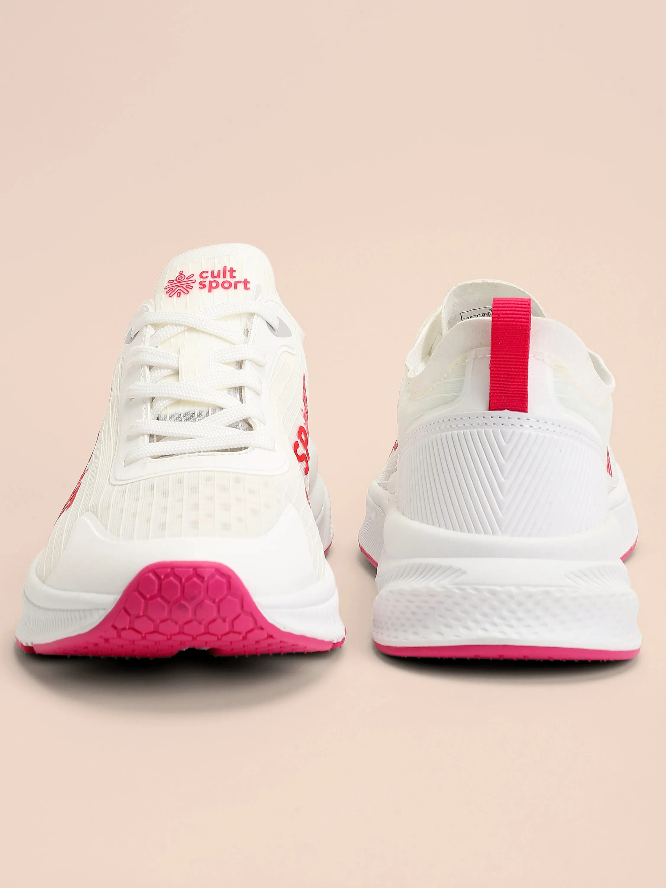 Comfort Women Running Shoes - White/Red