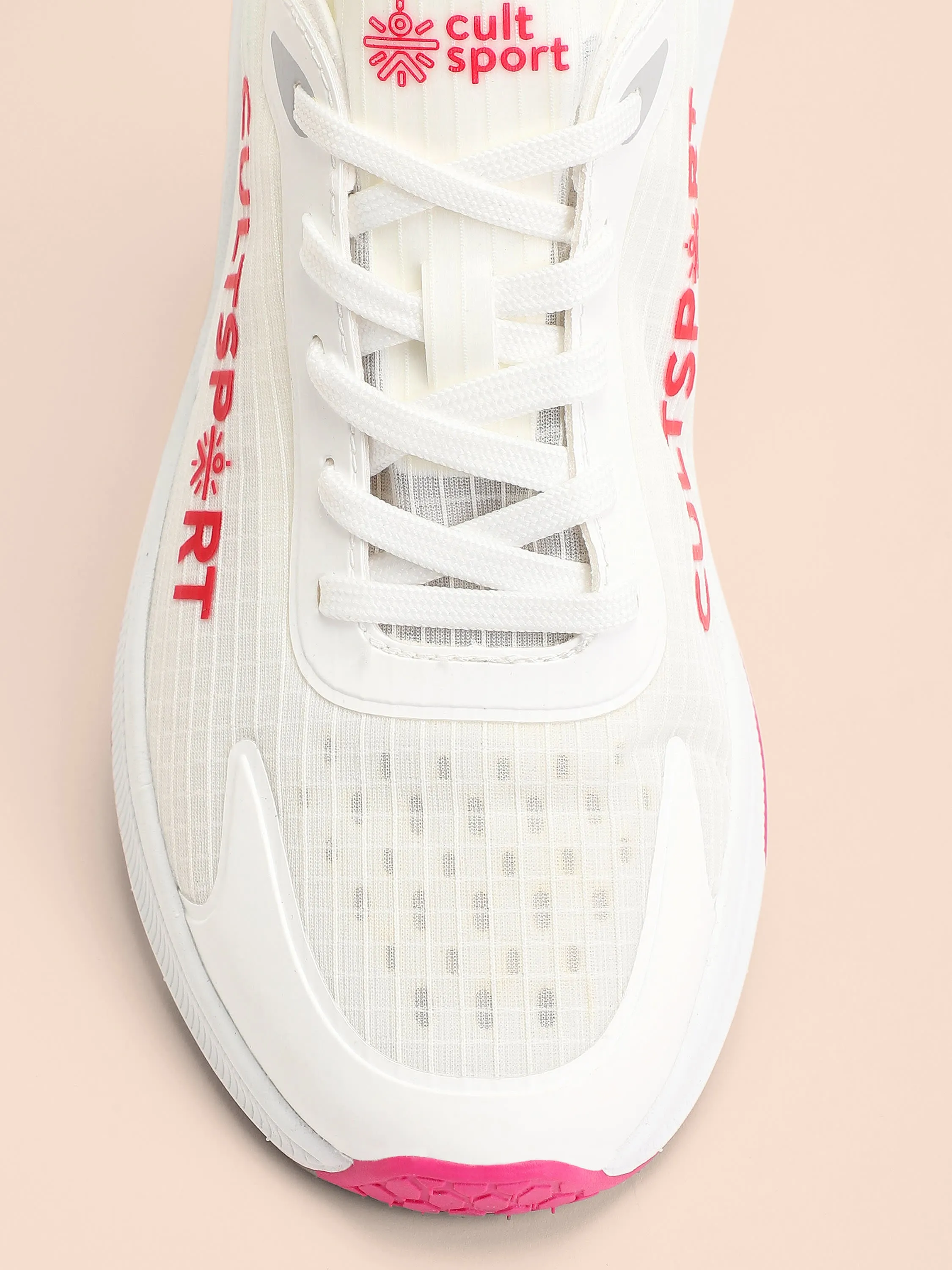 Comfort Women Running Shoes - White/Red