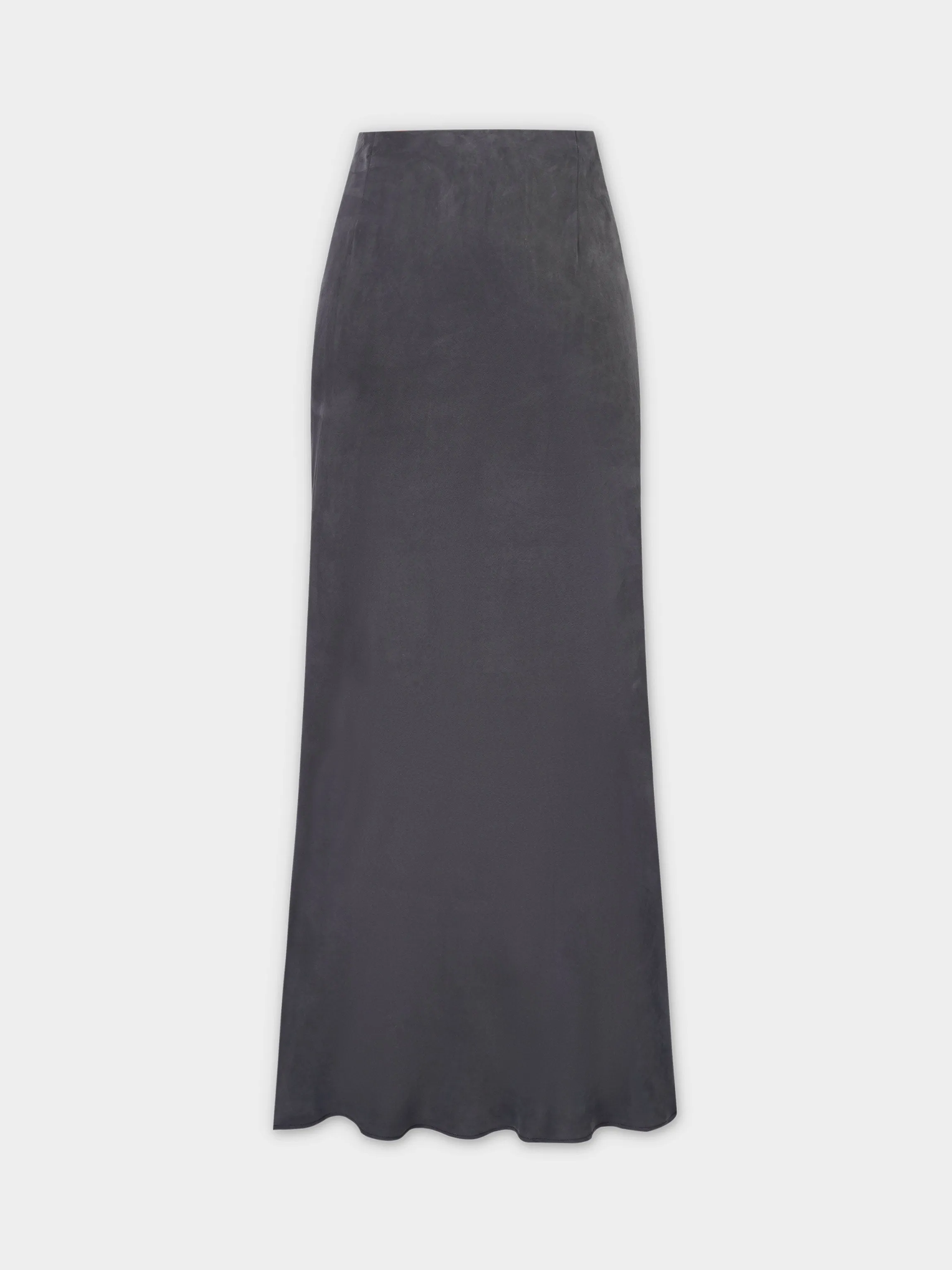 Cupro Slip Skirt-Black