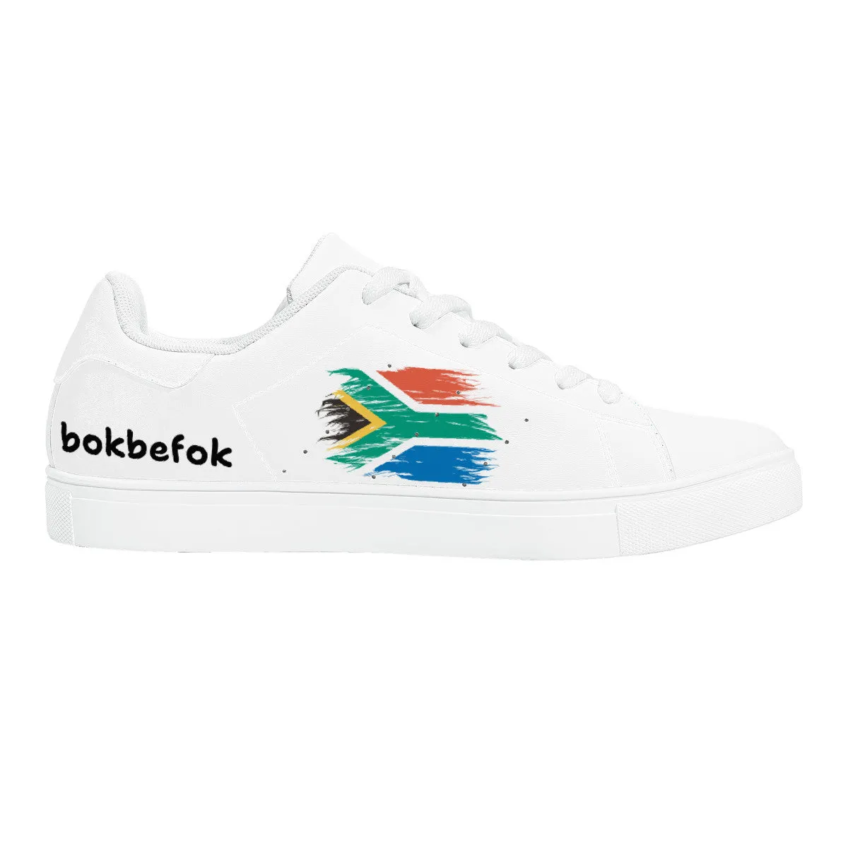 D27 Low-Top Synthetic Leather Sneakers - White