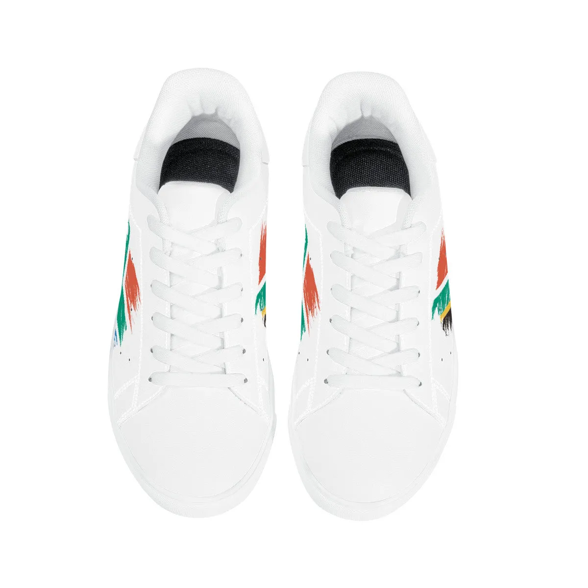 D27 Low-Top Synthetic Leather Sneakers - White