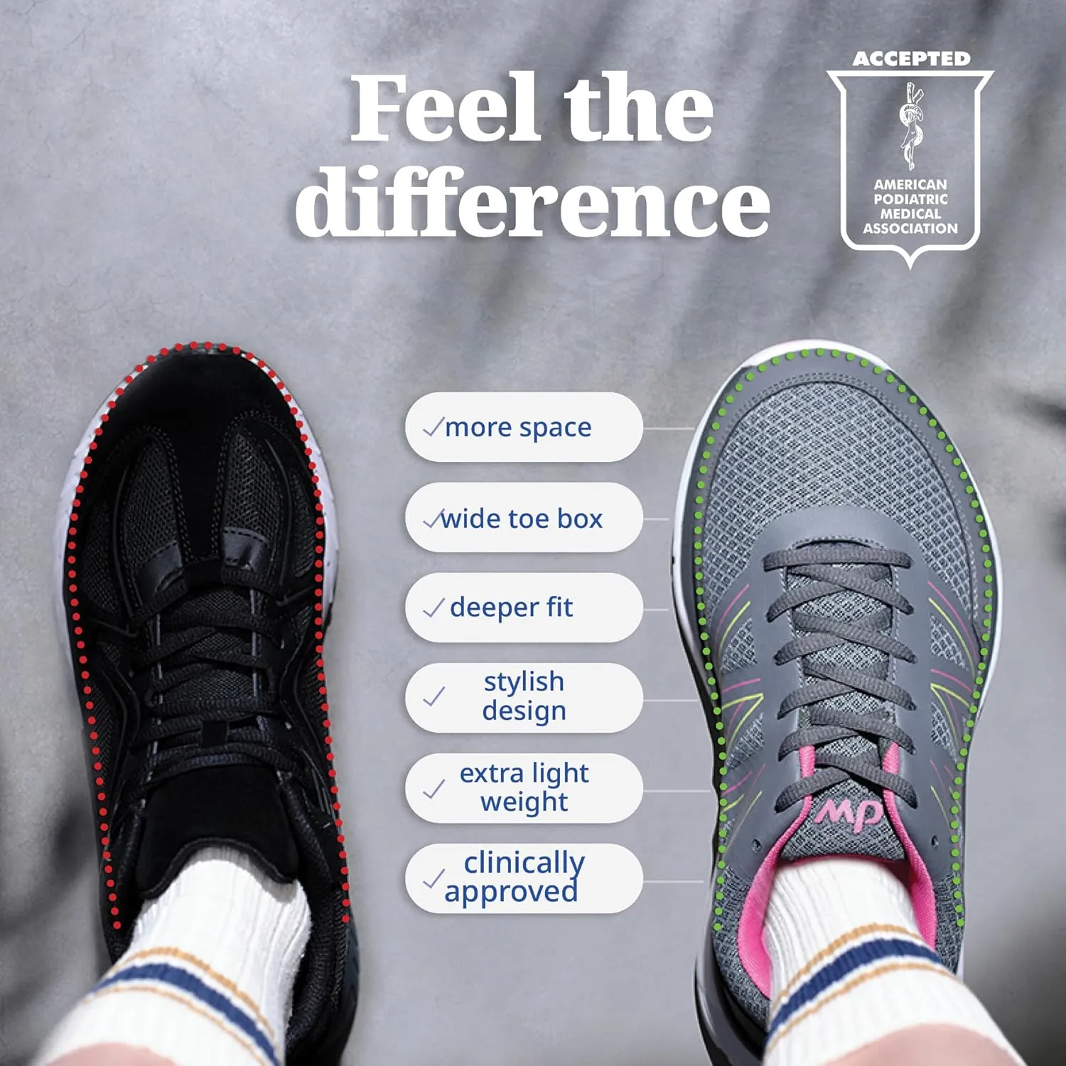 Diawin Wide Shoes for Women  Wide Toe Box, Smooth Interior, Breathable Design, Extra Depth  Perfect for Hallux, Sensitive, Swollen, Diabetic Feet, All-Day Comfort, Lightweight Walking & Foot Support