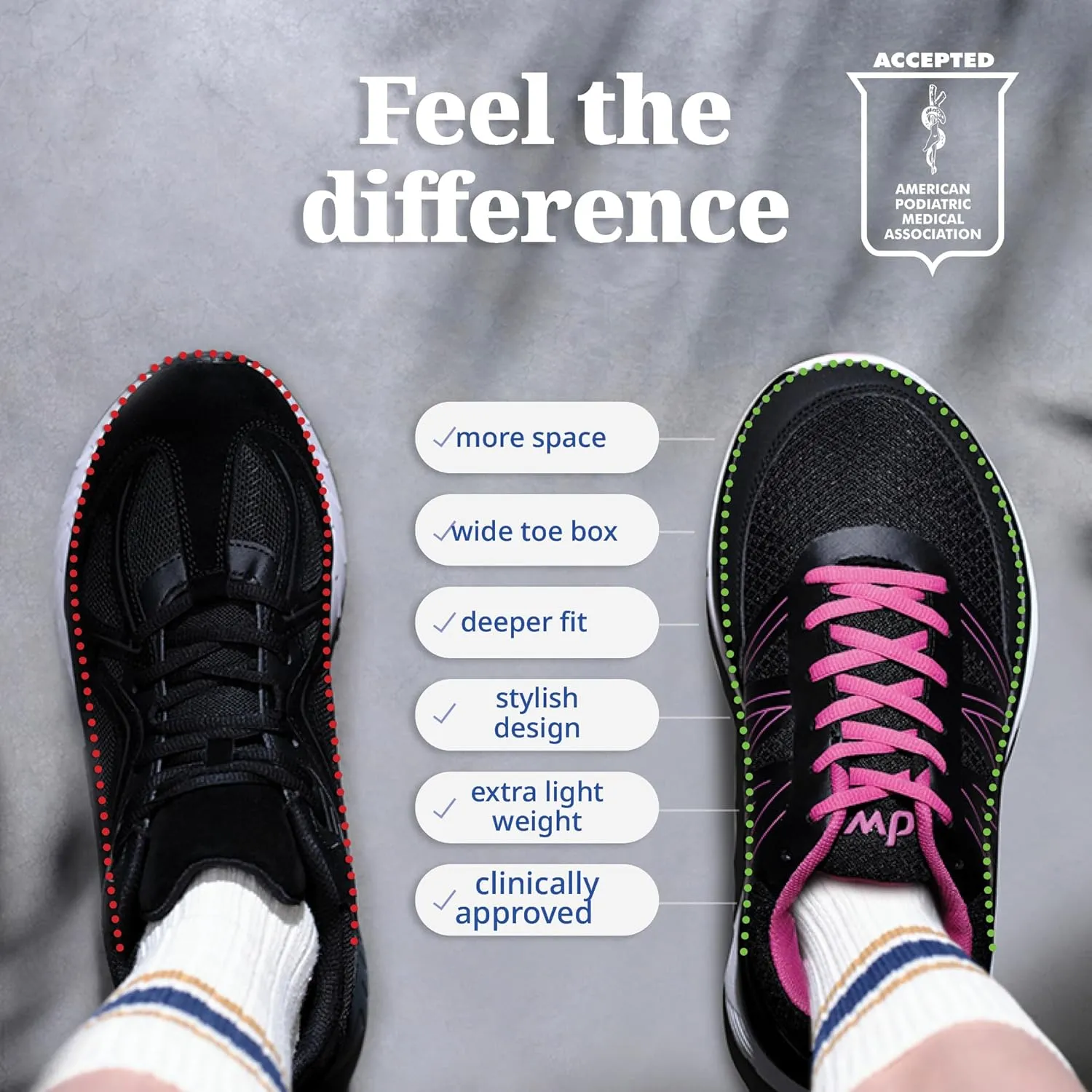 Diawin Wide Shoes for Women  Wide Toe Box, Smooth Interior, Breathable Design, Extra Depth  Perfect for Hallux, Sensitive, Swollen, Diabetic Feet, All-Day Comfort, Lightweight Walking & Foot Support