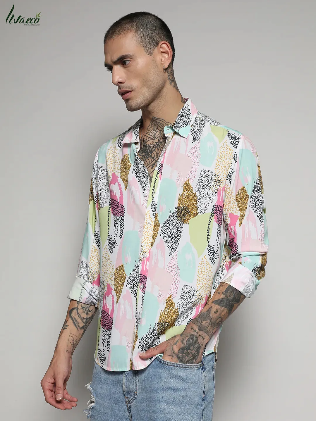 Ecoliva Abstract Dotted Shirt