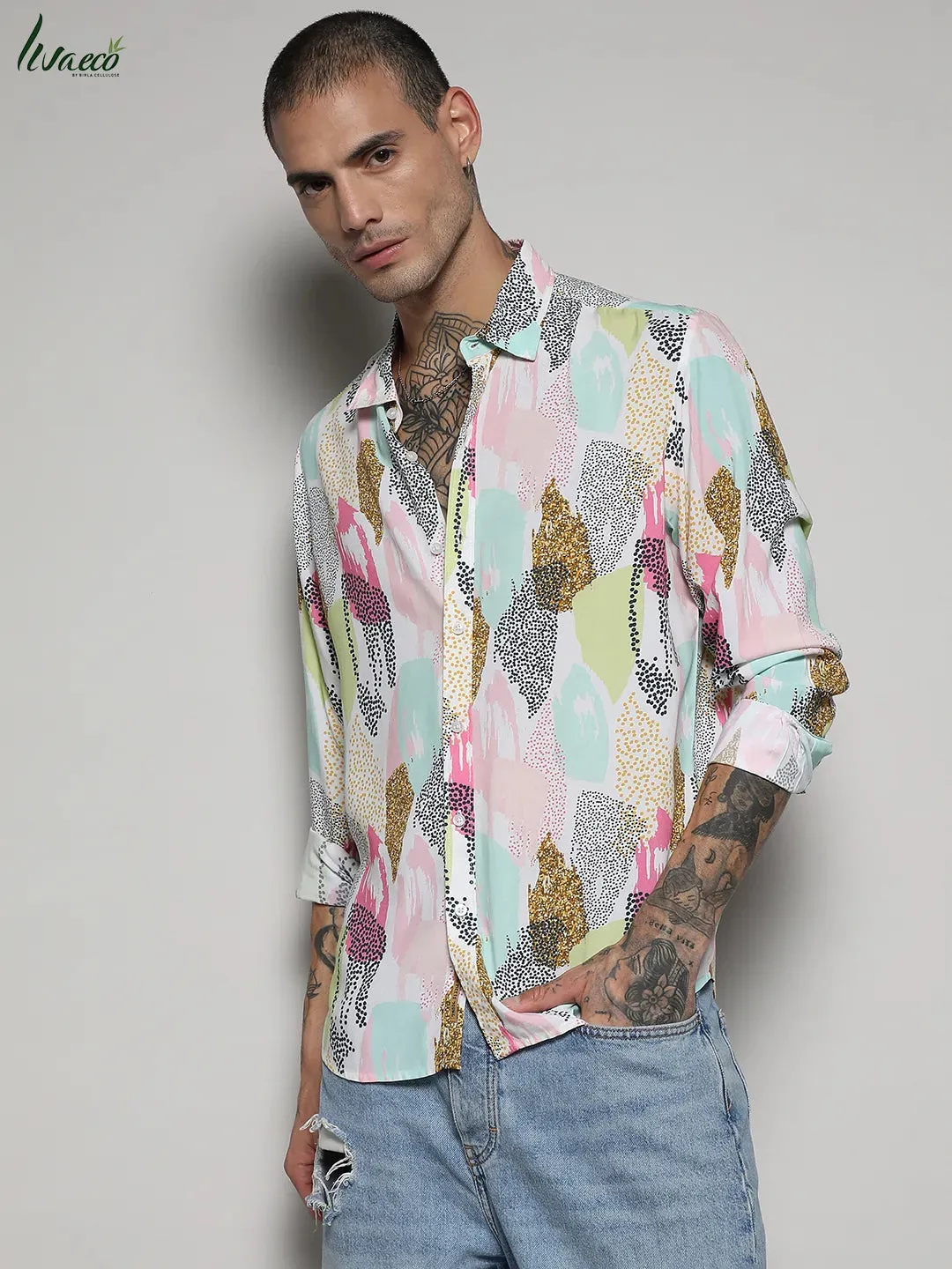 Ecoliva Abstract Dotted Shirt
