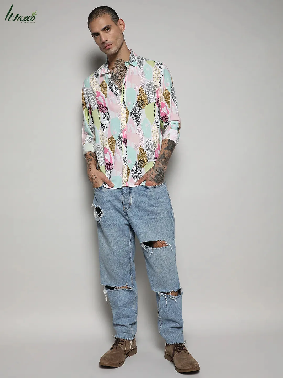 Ecoliva Abstract Dotted Shirt