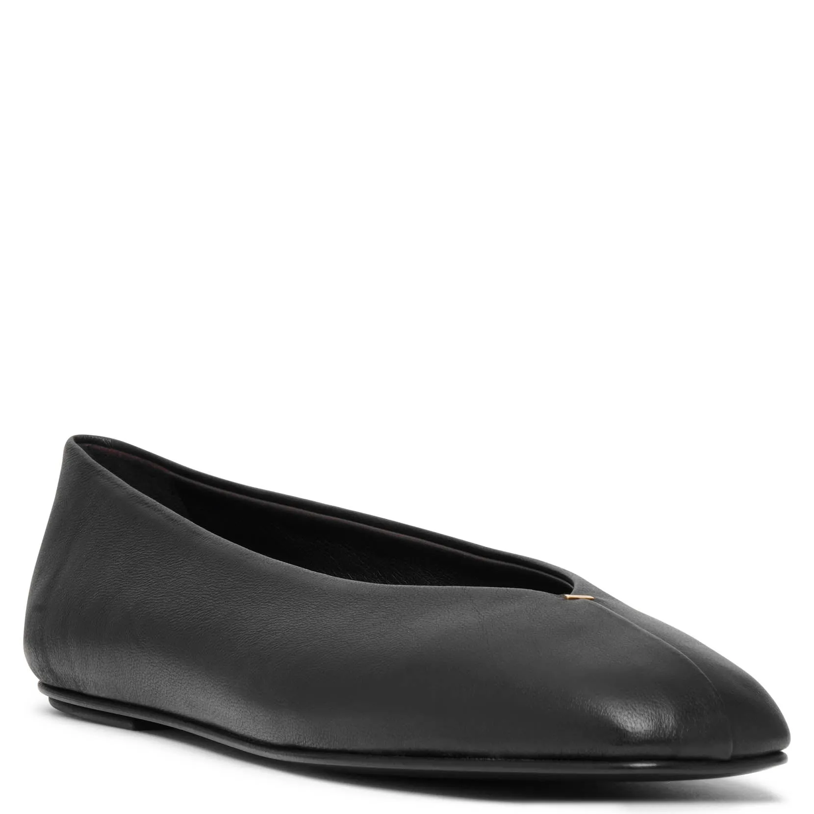 Eva black leather ballerinas