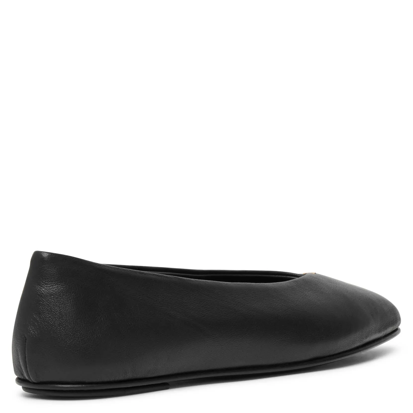 Eva black leather ballerinas