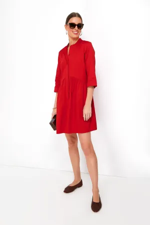 Fiery Red Royal Shirt Dress