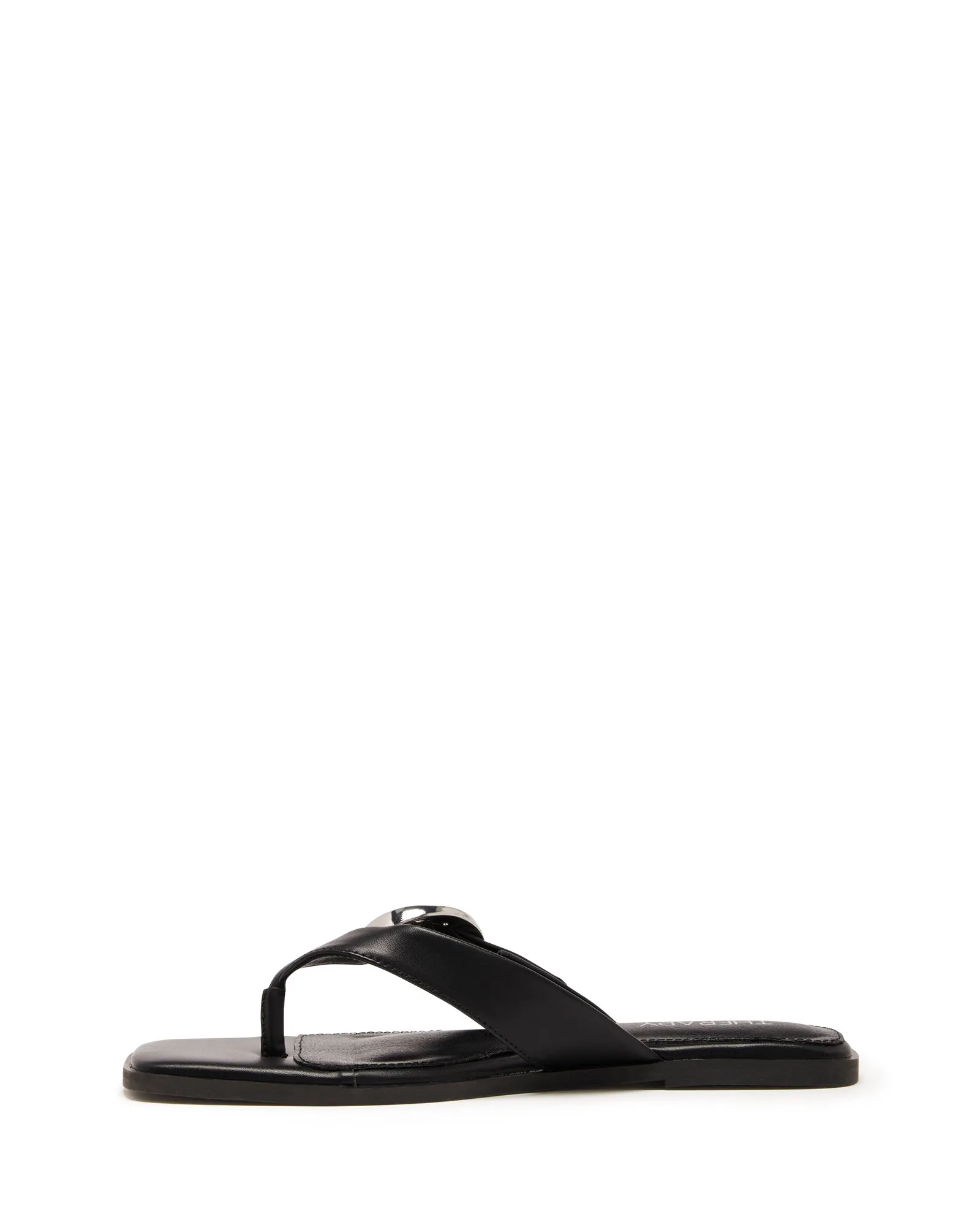 Gallery Thong Sandal Black Smooth