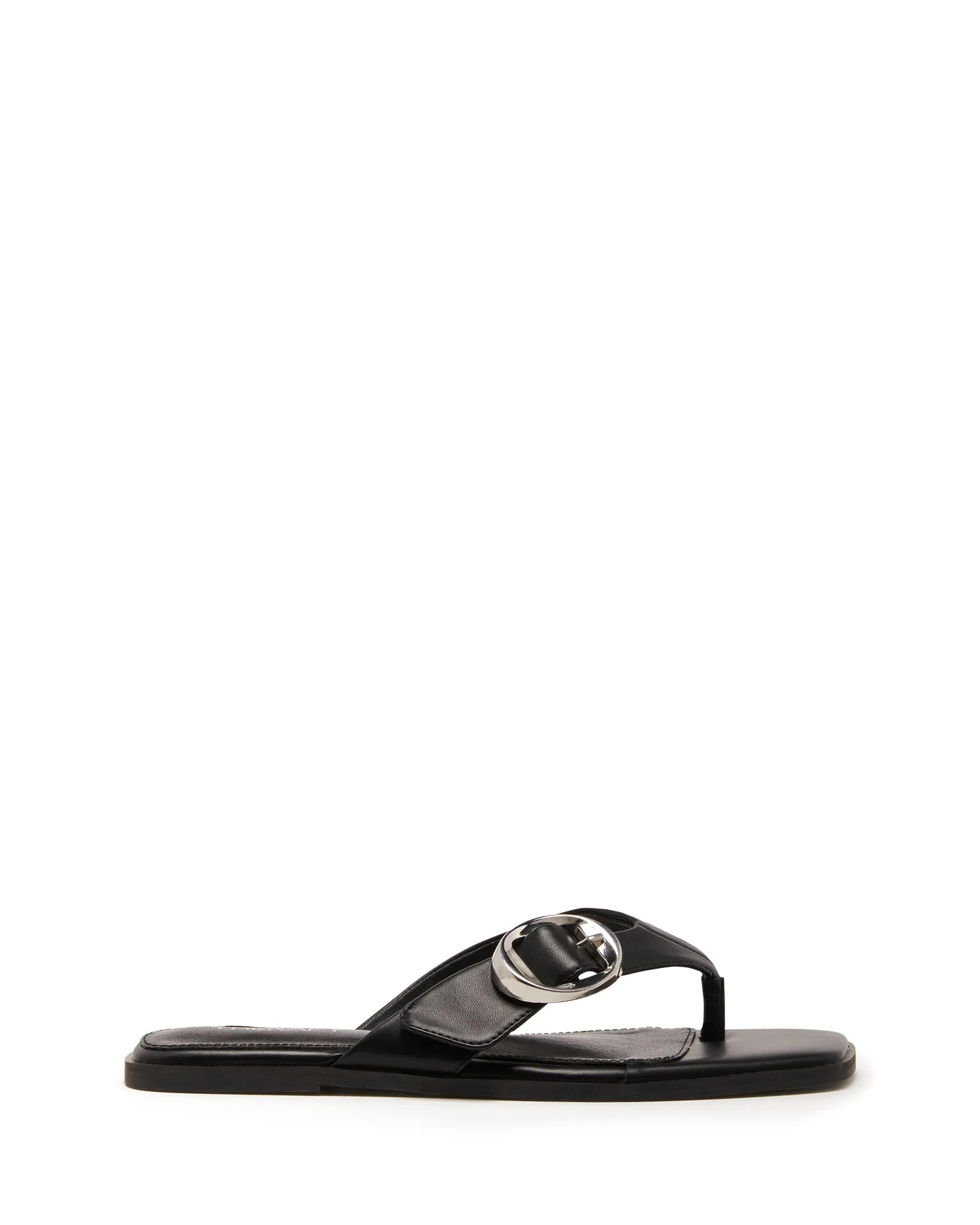 Gallery Thong Sandal Black Smooth