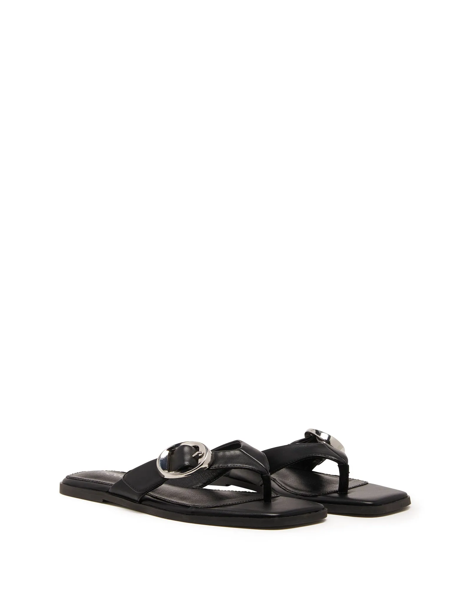 Gallery Thong Sandal Black Smooth