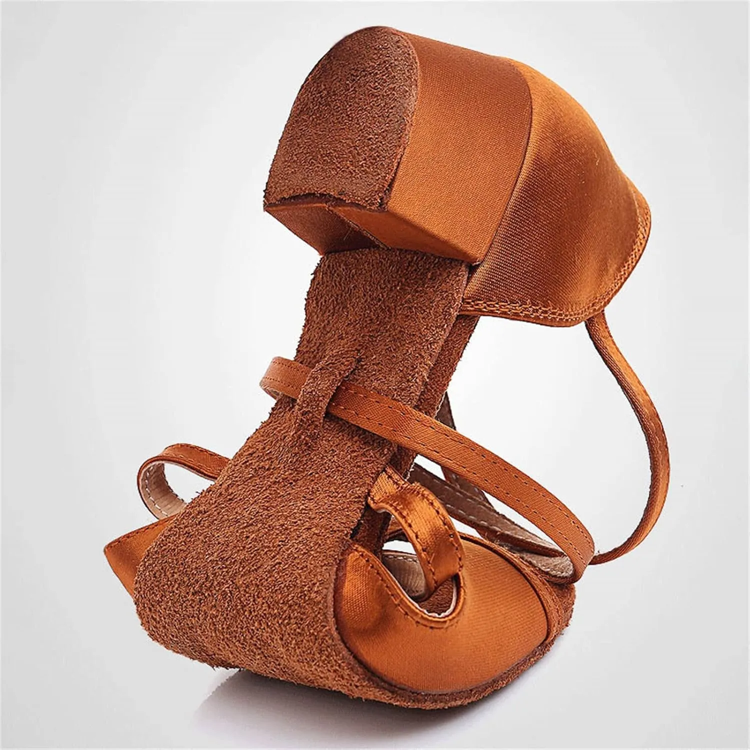 Girls Latin Dance Shoes Low Heels Ballroom Tango Performance Practice Dance Shoes for Little Kids Tan Shoes