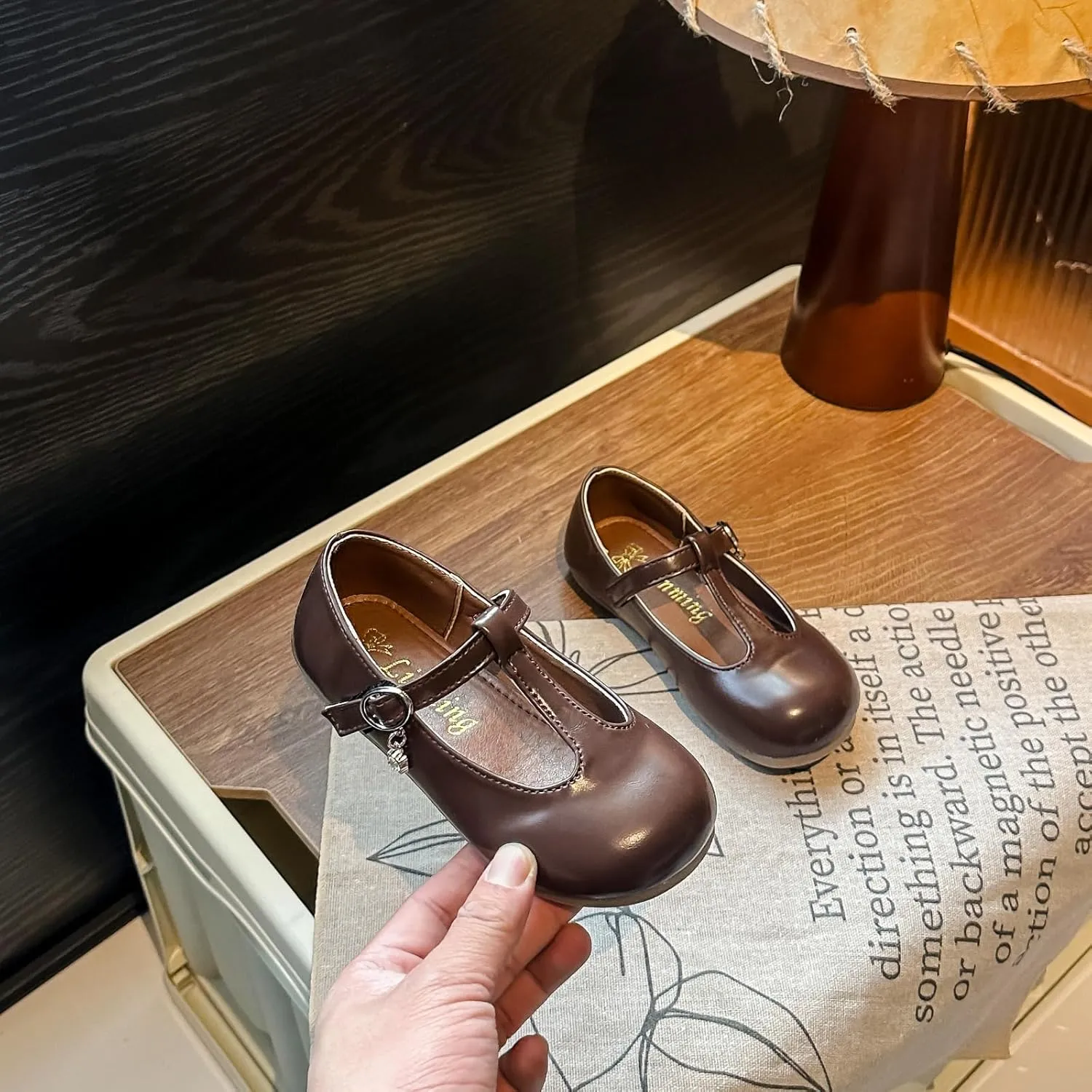 Girls Mary Jane Dress Shoes, T-Strap School Flats, 3 Colors Available - Black Patent, Brown, Silver