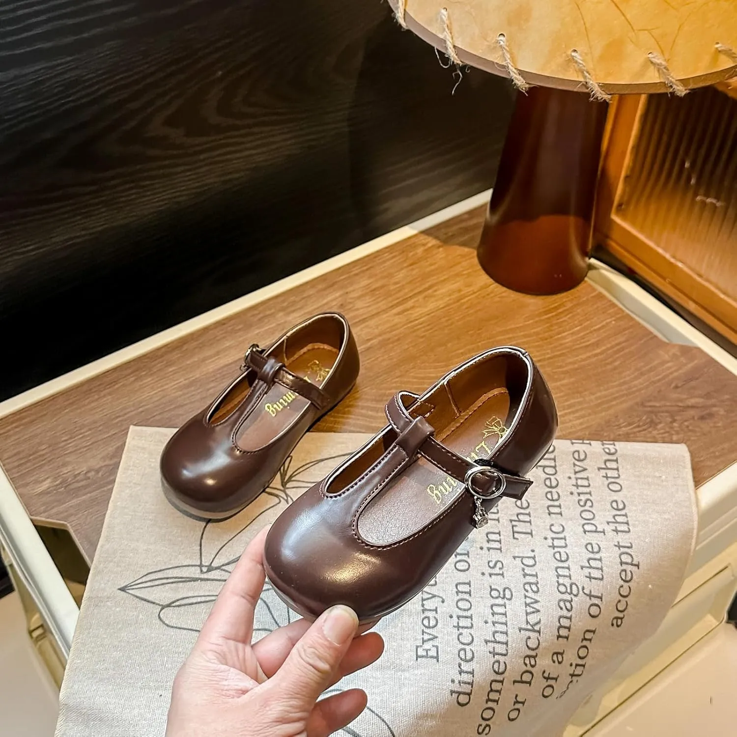 Girls Mary Jane Dress Shoes, T-Strap School Flats, 3 Colors Available - Black Patent, Brown, Silver