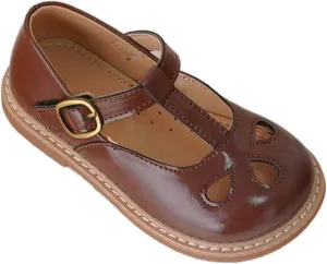 Girls Small Leather Shoes Hollow Breathable Princess Shoes Dress Shoes Little Child Big Kids Non Slip Baby Shoes (Brown, 3 Big Kids)