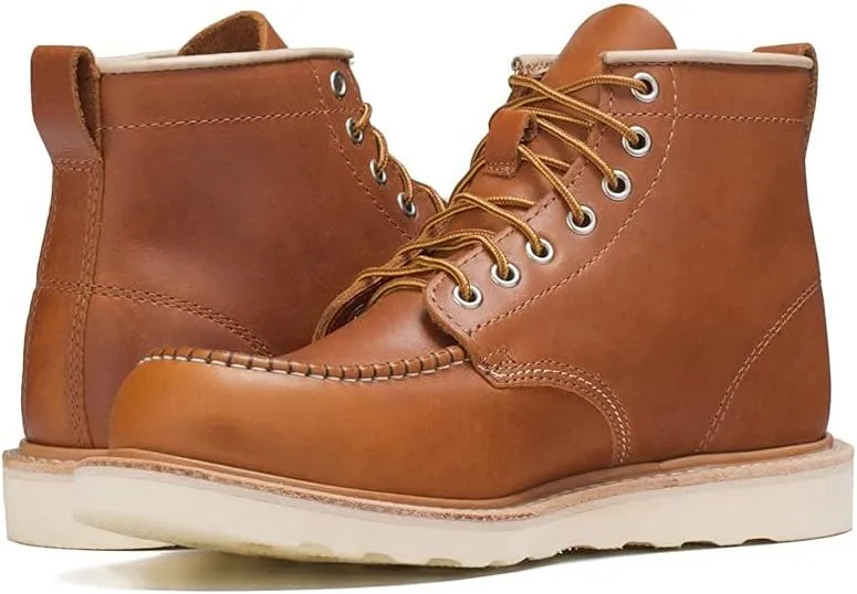Golden Fox Work Boots 6" American Heritage Moc Toe Wedge Boot for Construction Made in USA