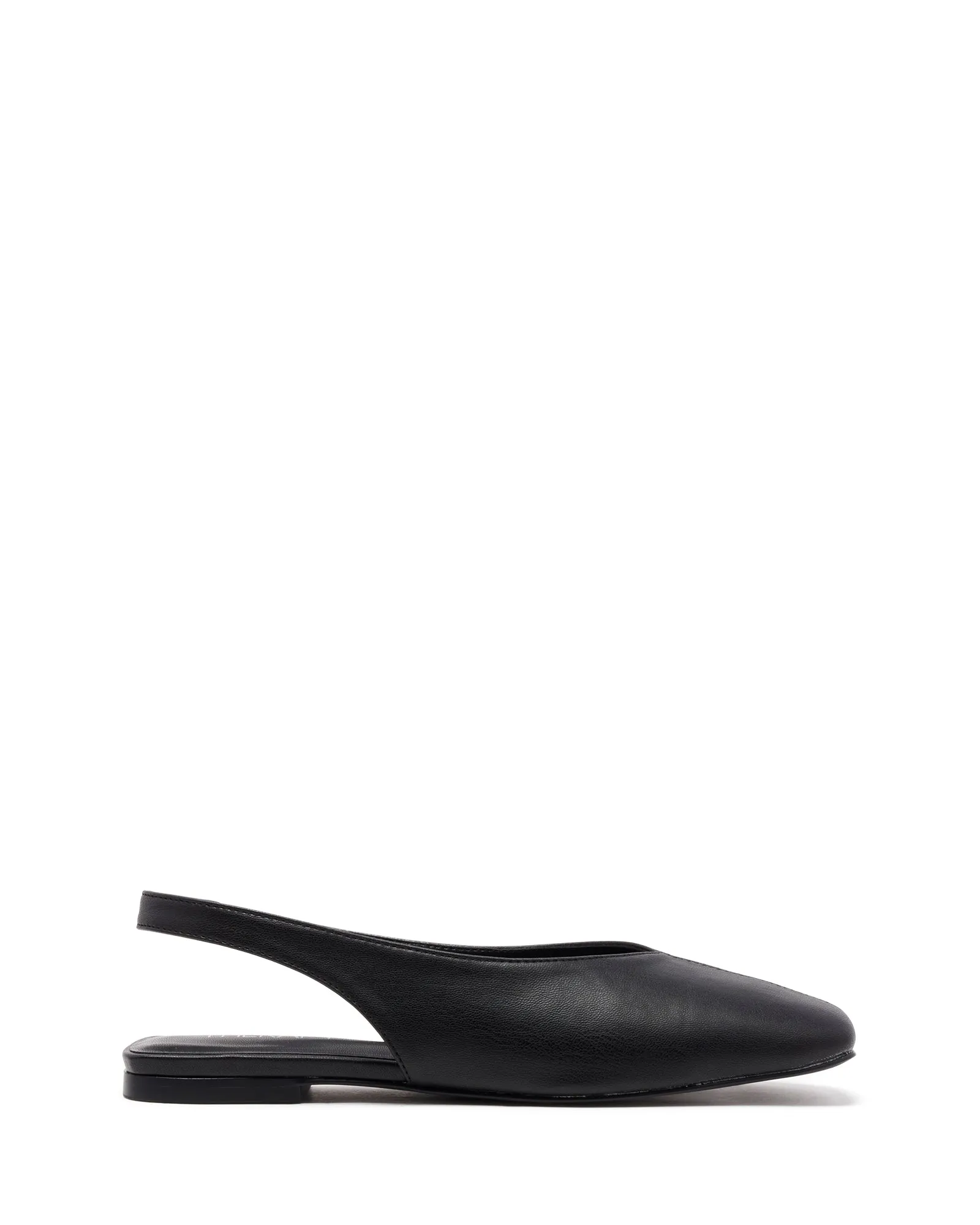 Graze Slingback Flat Black Smooth
