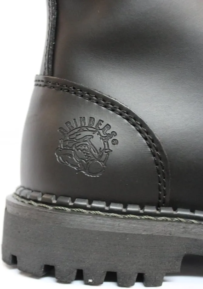 Grinders Herald 2015 Matte Finish Black Unisex Safety Steel Toe Cap Military Punk Boots