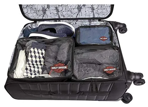 Harley-Davidson 22" Onyx Quilted Carry-On Wheeled Luggage -Black 99223-BLK (22")
