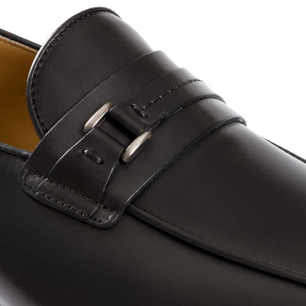 HENRY SARTORIAL Calf Leather Moccasin BLACK