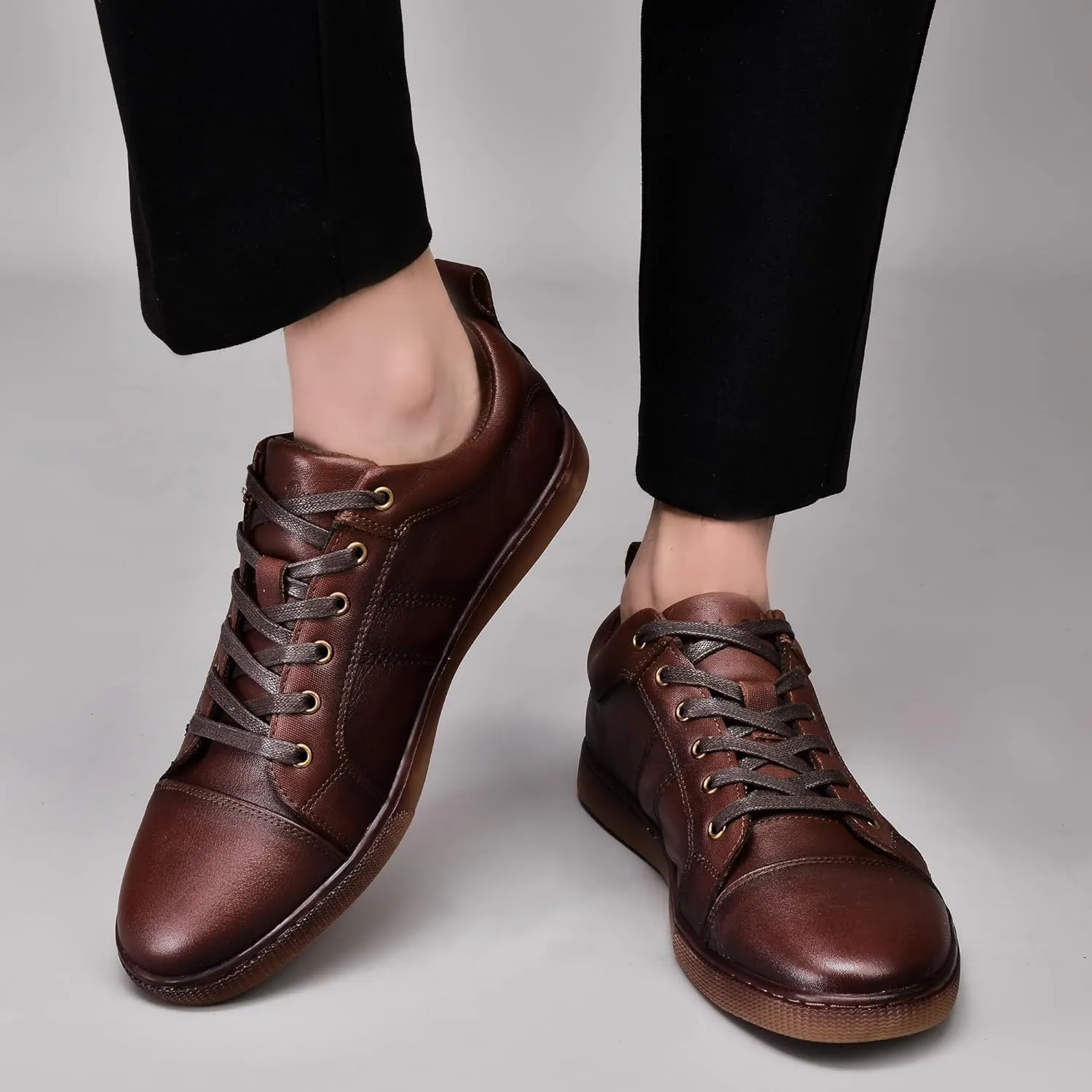 Holy dove Mens Casual Leather Sneakers Slip On Tennis Walking Skateboarding Shoes for Men Daily Comfortable Fashion Shoe